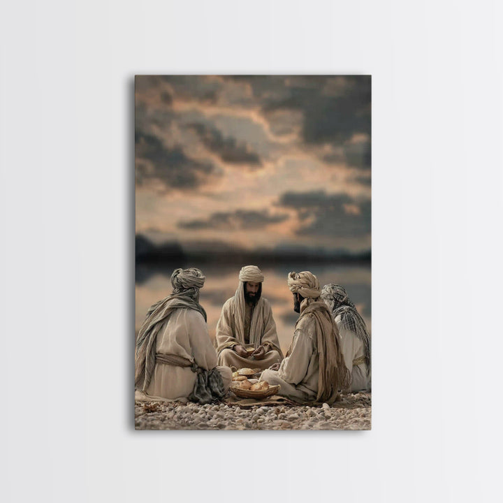 Desert Bread Fellowship – Framed Canvas Print – Christian Wall Art – Christian Art Canvas – Jesus Painting – Christian Decor – Unique Chris