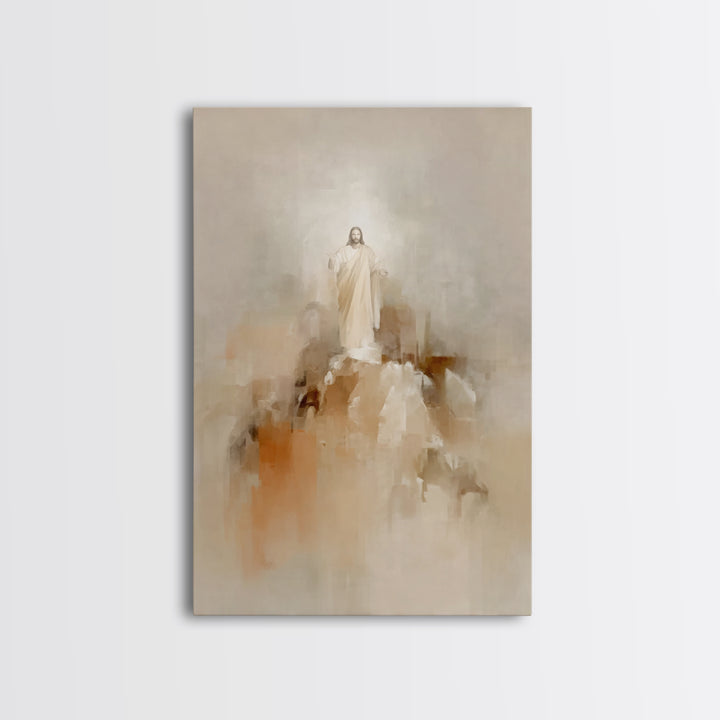 Ascension Glory – Framed Canvas Print – Christian Art Canvas – Jesus Painting – Christian Wall Art – Abstract Christian Art – Christian Dec