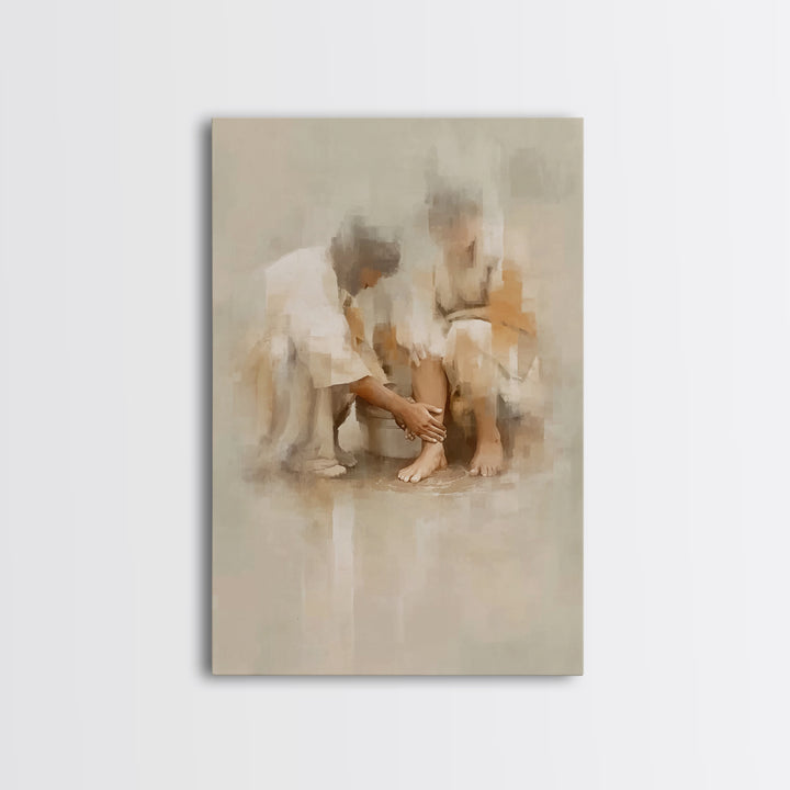 Compassion’s Touch – Framed Canvas Print – Christian Wall Art – Christian Art Canvas – Christian Painting – Christian Decor – Subtle Christ