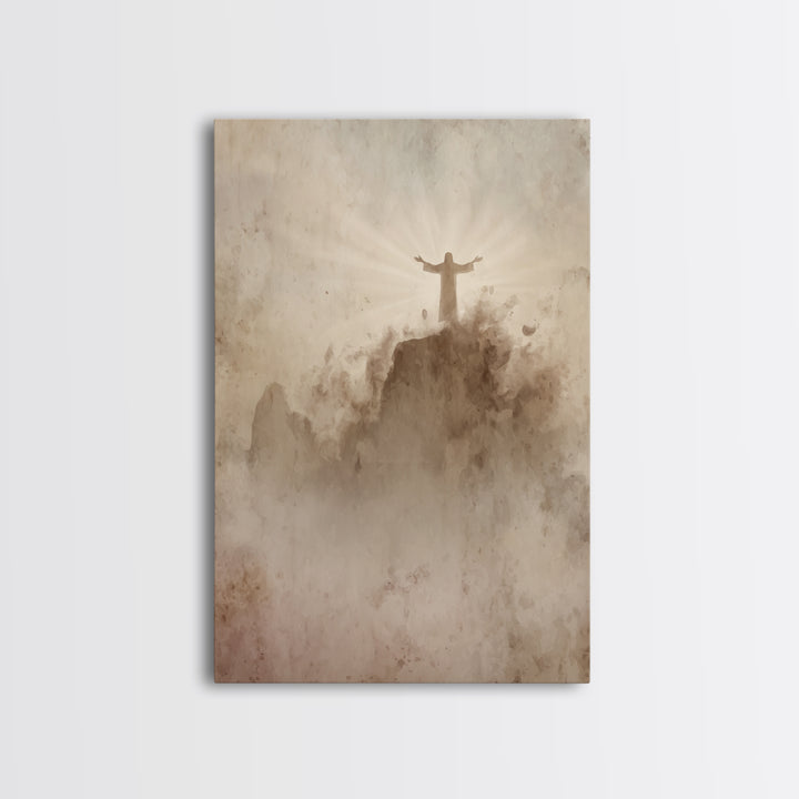 Radiant Mountain Blessing – Framed Canvas Print – Christian Wall Art – Christian Art Canvas – Jesus Painting – Christian Art – Christian De