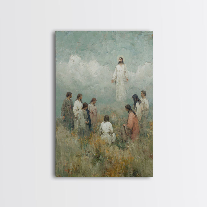 Cloudrise Communion, Framed Canvas Print, Christian Wall Art, Christian Art Canvas, Jesus Painting, Christian Art, Christian Decor, Subtle