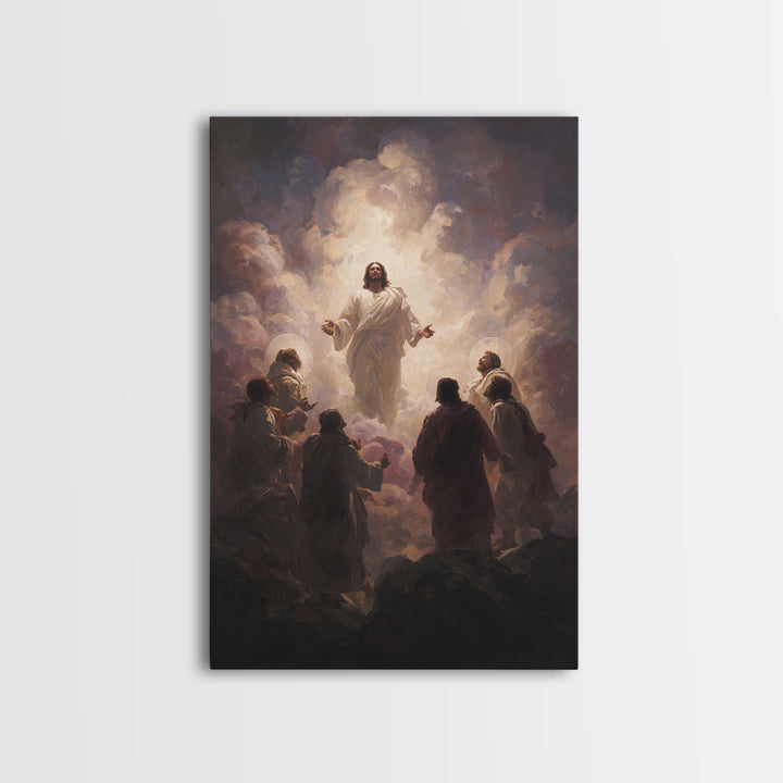 Risen Light Circle | Framed Canvas Print | Christian Art Canvas | Christian Wall Art | Jesus Painting | Christian Art | Christian Decor | C
