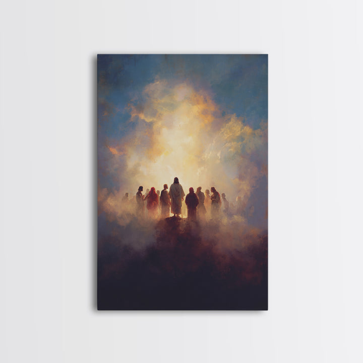 Sacred Supper Cloud – Framed Canvas Print – Christian Art Canvas – Christian Wall Art – Christian Art – Jesus Painting – Christian Decor –