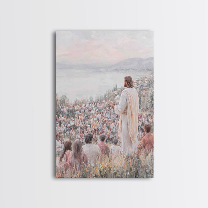 Hillside Multitude Grace – Framed Canvas Print – Christian Art Canvas – Christian Wall Art – Jesus Painting – Christian Art – Christian Dec