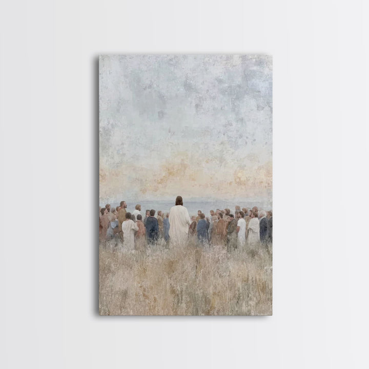 Crowd Of Hope | Framed Canvas Print | Christian Art Canvas | Christian Wall Art | Jesus Painting | Christian Art | Christian Decor | Christ