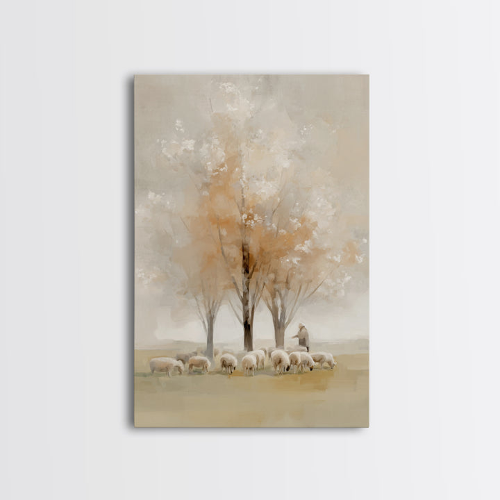 Blossom Field Grace, Framed Canvas Print, Christian Wall Art, Christian Art Canvas, Subtle Christian Art, Jesus Painting, Christian Decor F