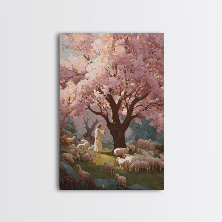 Blossoms Of Mercy – Framed Canvas Print – Christian Wall Art – Jesus Painting – Christian Art Canvas – Large Christian Painting – Christian