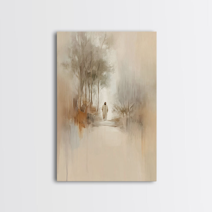 Soft Path Grace, Framed Canvas Print, Christian Art Canvas, Christian Wall Art, Minimalist Christian Art, Subtle Christian Art, Jesus Paint