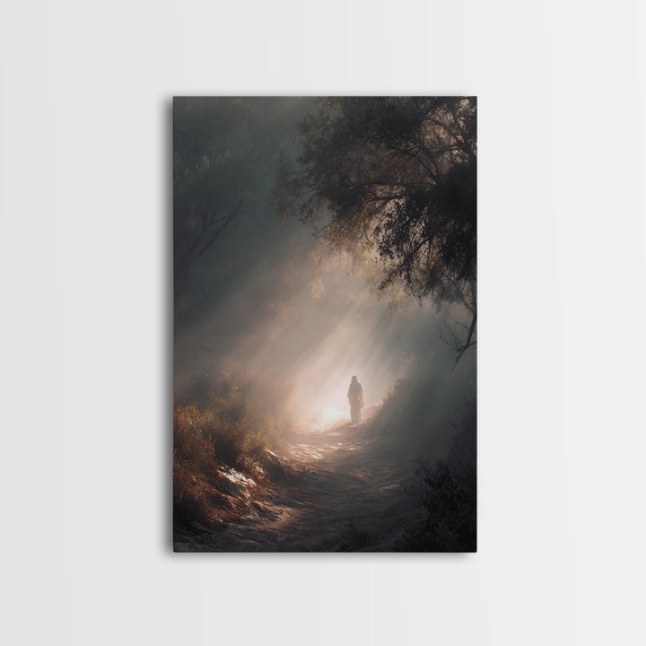 Garden Path Hope, Framed Canvas Print, Christian Art Canvas, Christian Wall Art, Modern Christian Art, Jesus Painting, Christian Art Gift,