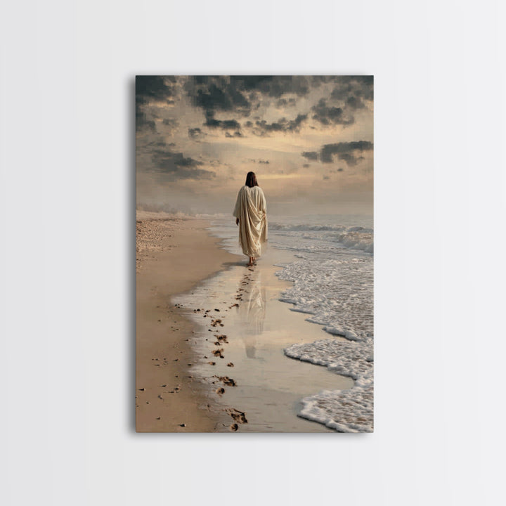 Morning Renewal – Framed Canvas Print – Jesus Painting – Christian Art – Christian Wall Art – Modern Christian Art – Christian Decor