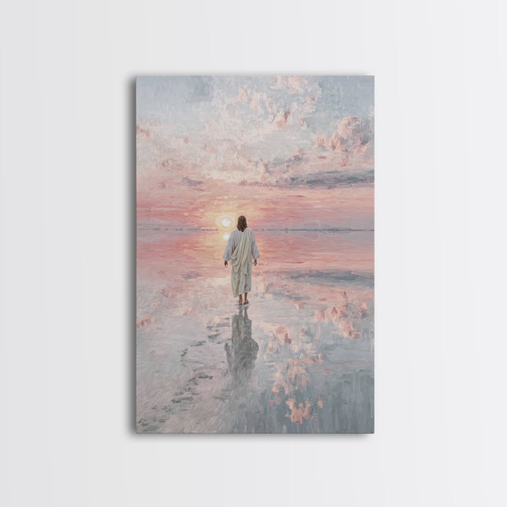 Eternal Quiet Steps - Framed Canvas Print - Large Christian Art - Christian Wall Art - Jesus Painting - Christian Art Canvas - Christian Ch