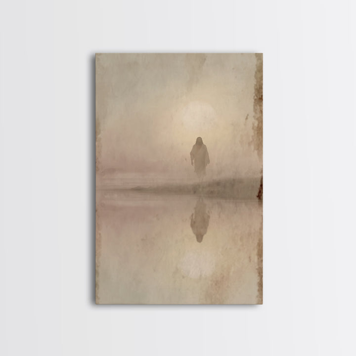 Dawn Of Holy Stillness - Framed Canvas Print - Christian Wall Art - Jesus Painting - Christian Art Print - Subtle Christian Art - Christian