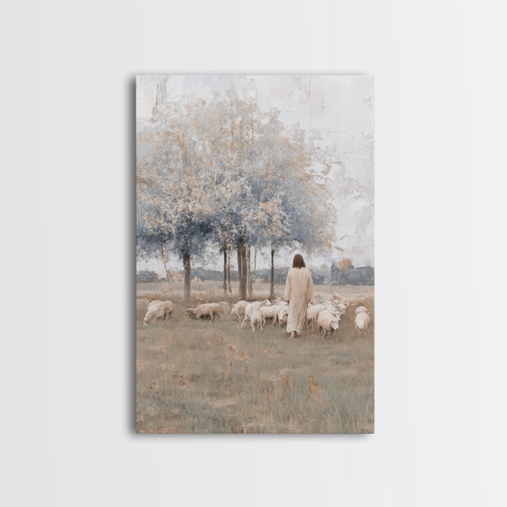 Fields Of Quiet Grace – Framed Canvas Print – Subtle Christian Art – Christian Art Canvas – Jesus Painting – Christian Wall Art – Christian