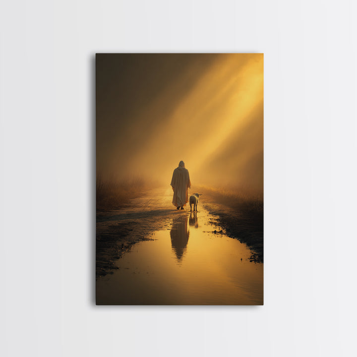 Dawn Shepherd Quiet | Framed Canvas Print | Christian Wall Art | Jesus Art Print | Moody Christian Art | Large Christian Painting | Christi