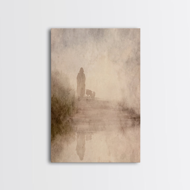 Light Of The Way – Framed Canvas Print – Christian Wall Art – Jesus Painting – Modern Christian Art – Christmas Canvas Wall Art – Christian