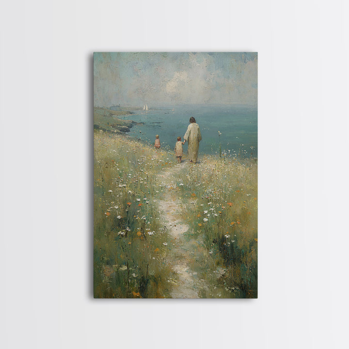 Morning Path Of Hope – Framed Canvas Print – Christian Wall Art – Jesus Painting – Christian Art Canvas – Christian Gift – Modern Christian
