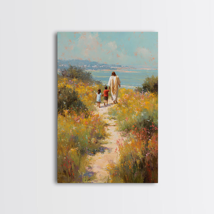 Blossoms Of Guidance, Framed Canvas Print, Christian Wall Art, Jesus Canvas Art, Christian Art Print, Large Christian Painting, Christian G
