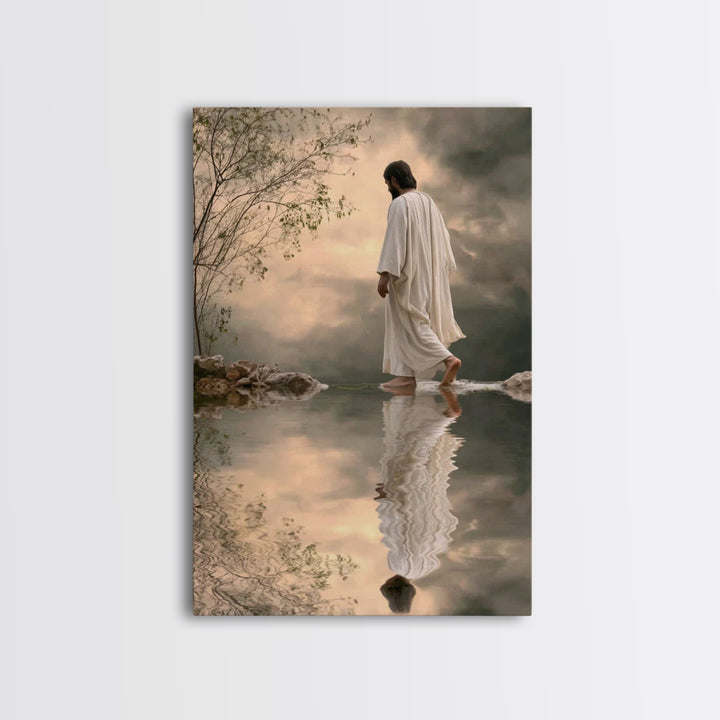 Sacred Steps Dawn – Framed Canvas Print – Christian Wall Art – Jesus Painting – Modern Christian Art – Christian Art Canvas – Christian Gif
