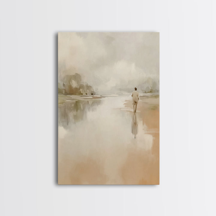 Shore Of Light - Framed Canvas Print - Christian Art Canvas - Christian Wall Art - Jesus Painting - Modern Christian Art