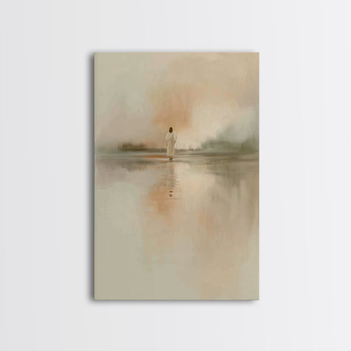 Sacred Dawn - Framed Canvas Print - Christian Wall Art - Christian Art Canvas - Jesus Painting - Subtle Christian Art