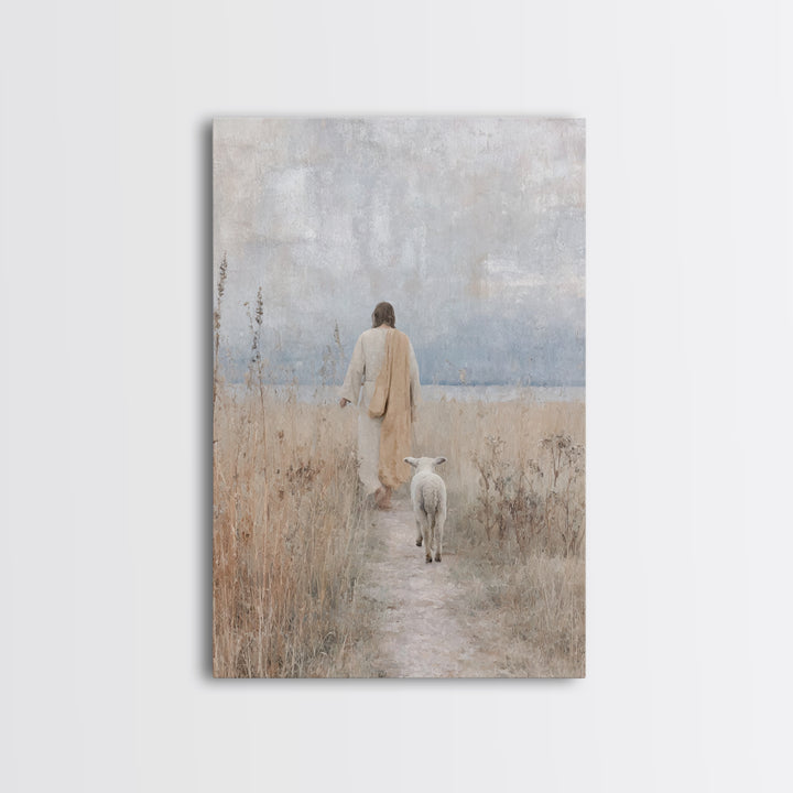 Shepherd’s Walk | Framed Canvas Print | Christian Art Canvas | Christian Wall Art | Christian Painting | Christian Gift Ideas