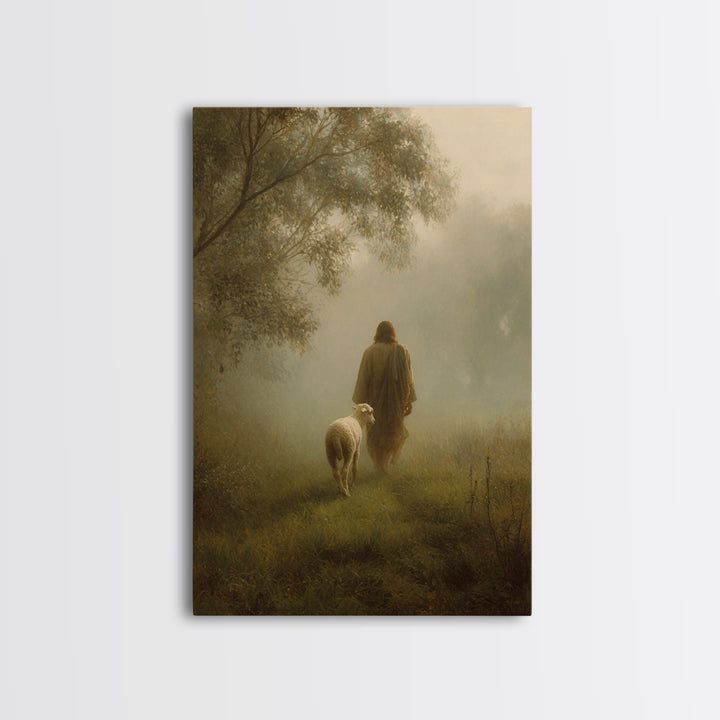Still Pastures - Framed Canvas Print - Christian Wall Art - Christian Art Canvas - Christian Painting - Christian Decor