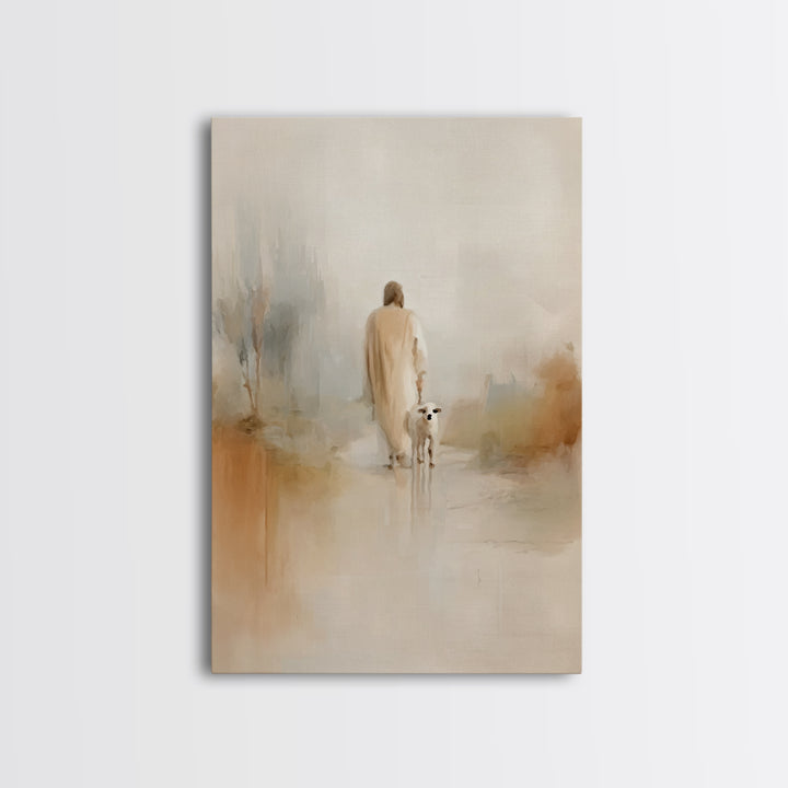 Gentle Promise – Framed Canvas Print – Christian Art Canvas – Minimalist Christian Art – Christian Wall Art – Jesus Painting – Christian Gi