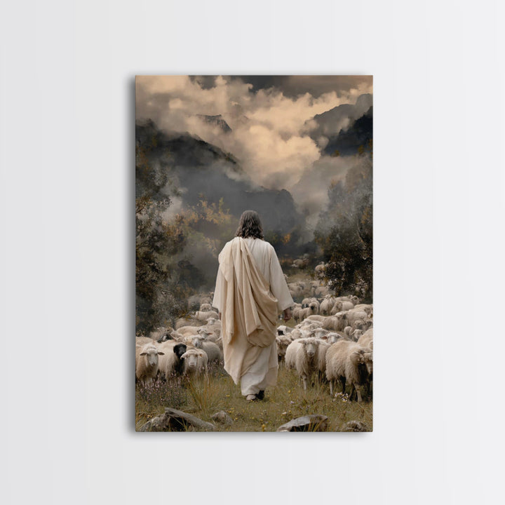 Valley Of Hope – Framed Canvas Print – Christian Wall Art – Jesus Painting – Christian Christmas Art – Christian Art Canvas – Pastoral Scen
