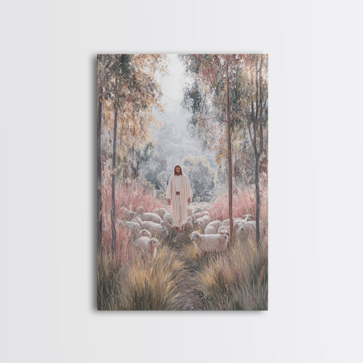 Radiant Shepherd – Framed Canvas Print – Christian Art Canvas – Christian Wall Art – Jesus Painting – Modern Christian Art – Christian Chri