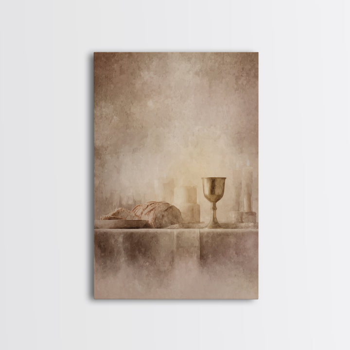 Chalice Of Peace – Framed Canvas Print – Christian Art Canvas – Christian Wall Art – Minimalist Christian Art – Christian Decoration