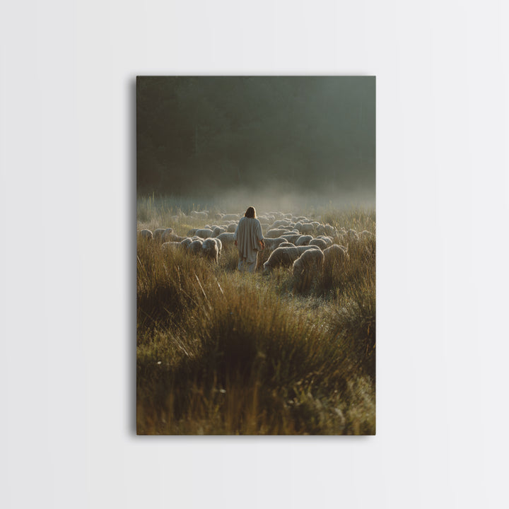 Morning Guidelight – Framed Canvas Print – Christian Art Canvas – Jesus Painting – Christian Wall Art – Subtle Christian Art – Christmas Ar