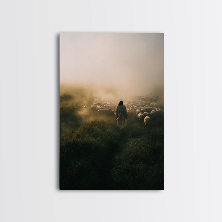 Fields Of Grace, Framed Canvas Print, Jesus Painting, Christian Art Print, Large Christian Art, Christian Wall Art, Christian Gift Ideas