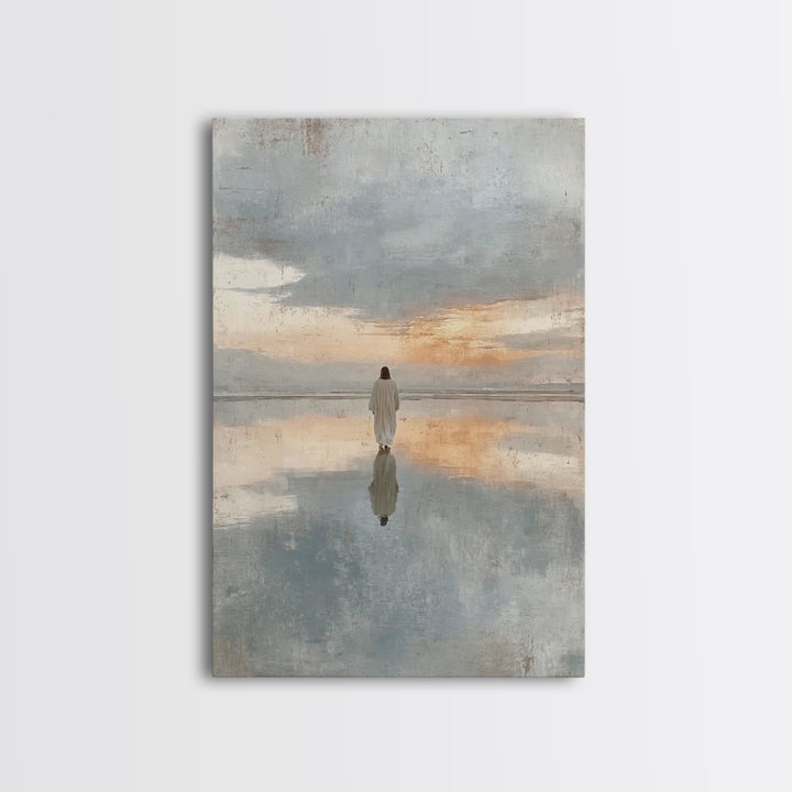 Morning Of Peace | Framed Canvas Print | Jesus Art Print | Christian Wall Art | Modern Christian Art | Unique Christian Art | Christian Dec