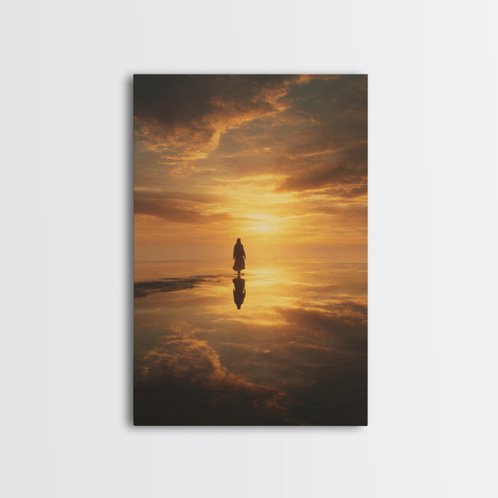 Eternal Sunrise Path, Framed Canvas Print, Christian Art Canvas, Jesus Christmas Art, Christian Wall Art, Moody Christmas Art, Christian Gi