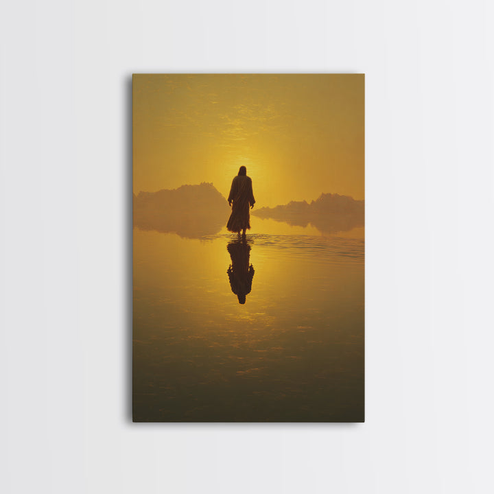 Golden Promise, Framed Canvas Print, Christian Art Canvas, Jesus Painting, Large Christian Art, Christian Wall Art, Christian Christmas Art