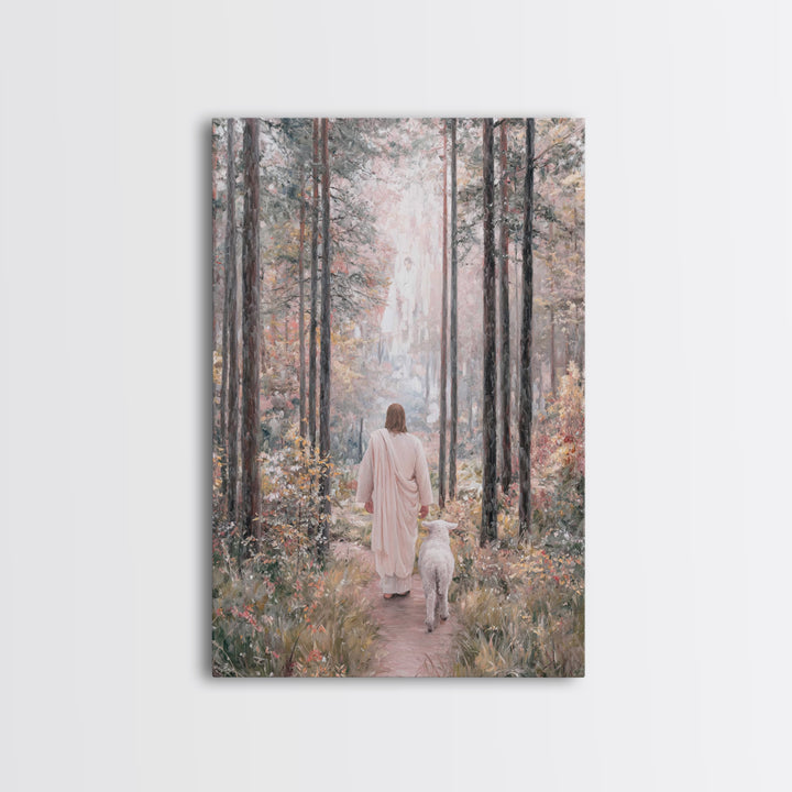 Forest Of Grace, Framed Canvas Print, Christian Wall Art, Christian Art Canvas, Jesus Painting, Subtle Christian Paintings, Christian Gift