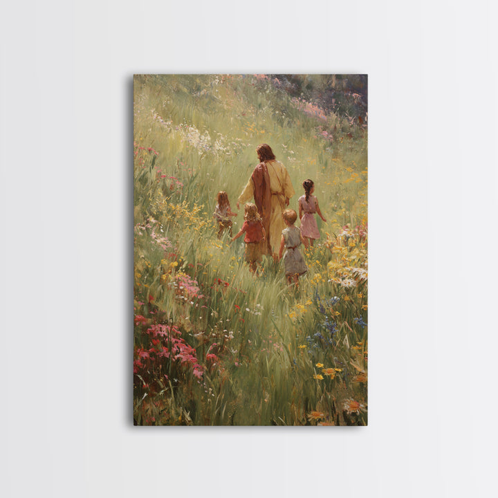 Grace In Bloom | Framed Canvas Print | Christian Art Canvas | Christian Wall Art | Jesus Painting | Christian Decor | Christmas Art Prints