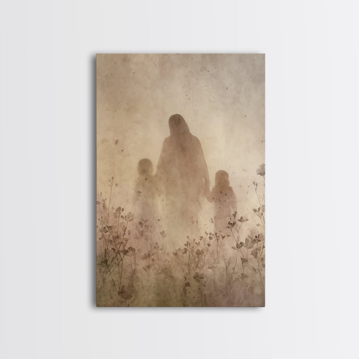 Heavenly Meadow Light, Framed Canvas Print, Christian Wall Art, Christian Art Canvas, Jesus Painting, Christian Christmas Art, Christian Ho