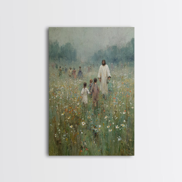 Quiet Blooming Grace | Framed Canvas Print | Christian Art Canvas | Christian Wall Art | Jesus Painting | Christian Christmas Art | Christi