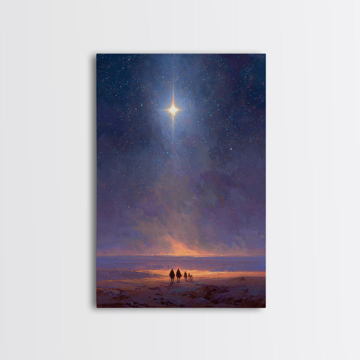 Journey Of Light | Framed Canvas Print | Christian Christmas Art | Christmas Wall Art | Christian Art Canvas | Modern Christian Art