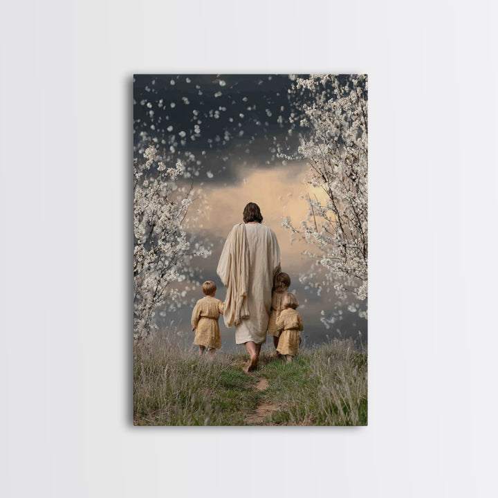 Blossom Sky Walk – Framed Canvas Print – Christian Wall Art – Christian Art Canvas – Jesus Painting – Christian Christmas Art – Christian D
