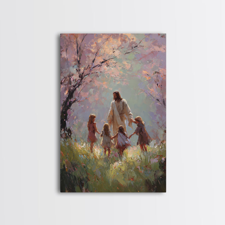 Circle Of Light – Framed Canvas Print – Christian Wall Art – Christian Art Canvas – Jesus Painting – Christian Art – Christian Gift Ideas