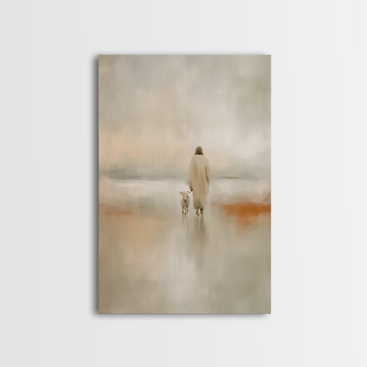 Still Waters Path | Framed Canvas Print | Christian Art Canvas | Christian Wall Art | Jesus Painting | Christian Art | Christian Christmas