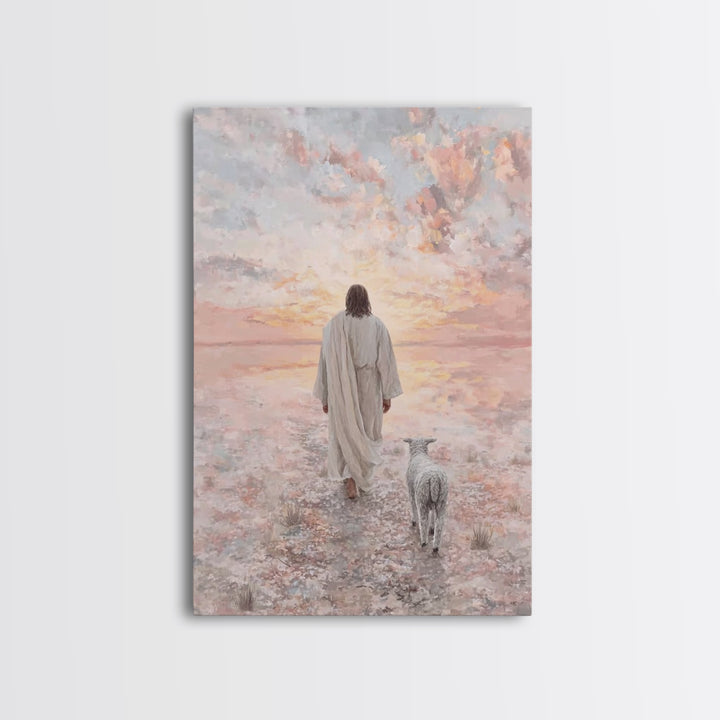 Desert Dawn Grace – Framed Canvas Print – Christian Art Canvas – Christian Art – Christian Wall Art – Jesus Painting – Christian Christmas
