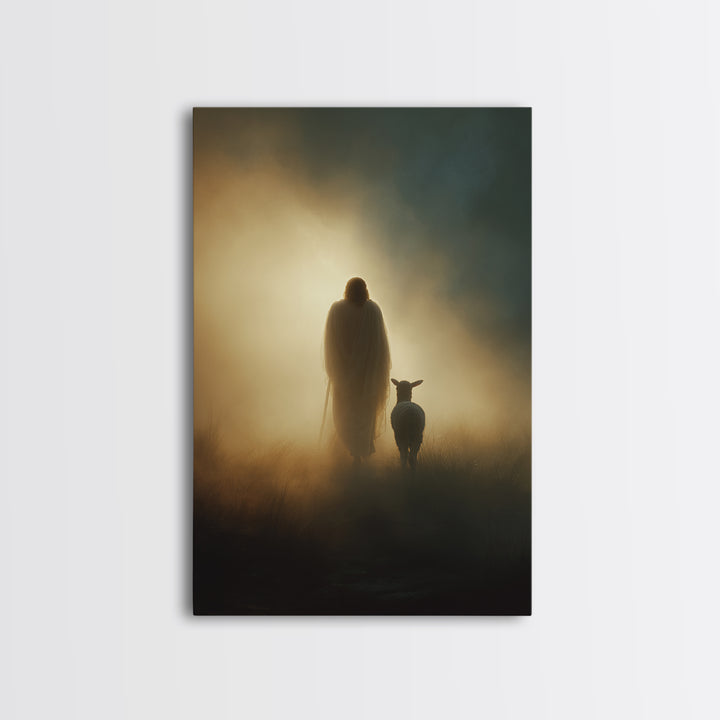 Heaven’s Lantern Glow, Framed Canvas Print, Christian Wall Art, Christian Art Canvas, Christian Art, Jesus Painting, Christian Christmas Ar