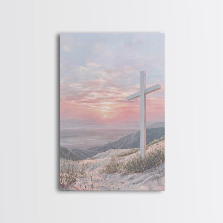 Dawn Of Redemption – Framed Canvas Print – Christian Wall Art – Christian Art Canvas – Modern Christian Painting – Christian Gift Ideas