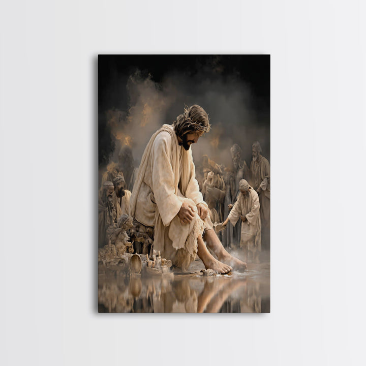 Quiet Servant Grace – Framed Canvas Print – Christian Wall Art – Jesus Painting – Christian Art Canvas – Christian Decor – Modern Christian