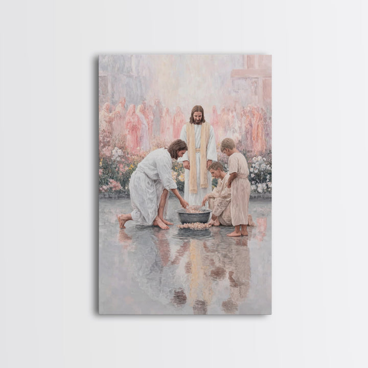 Gathered In Peace – Framed Canvas Print – Christian Wall Art – Christian Art Canvas – Jesus Painting – Christian Gift – Vintage Christian A