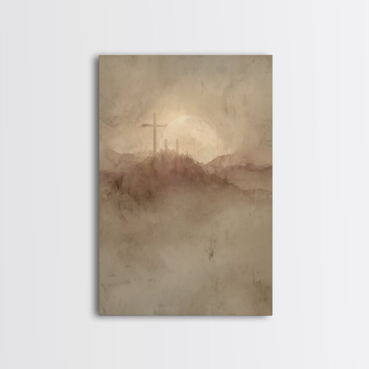 Hilltop Revelation | Framed Canvas Print | Christian Art Canvas | Christian Wall Art | Moody Christian Art | Christian Christmas Art