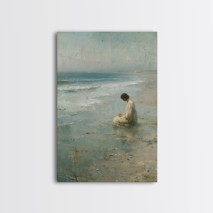 Silent Tide Prayer | Framed Canvas Print | Christian Wall Art | Christian Art Canvas | Christian Painting | Minimalist Christian Art | Chri